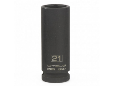 Головка ударная удлиненная шестигранная, 21 мм, 1/2, CrMo Stels